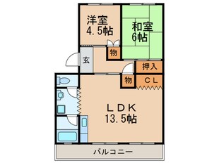 コーポヨコヰの物件間取画像